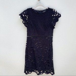 *50% OFF! SHEIN black lace dress medium cap sleeve mini